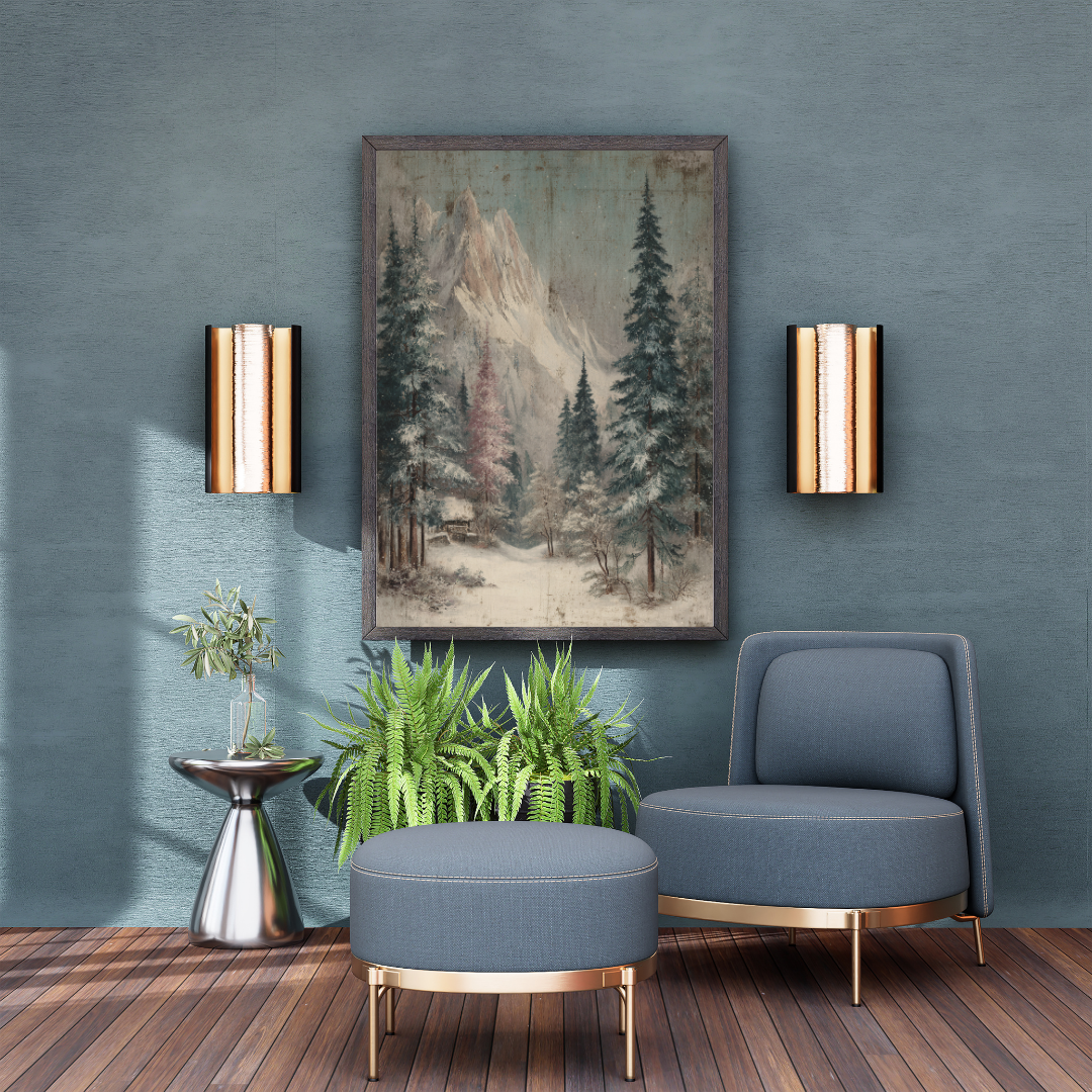 Green trees on a mountain slope