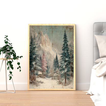 Green trees on a mountain slope