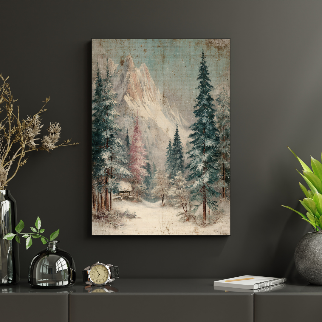 Green trees on a mountain slope