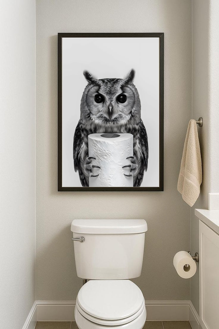 Owl tissue Framed canvas