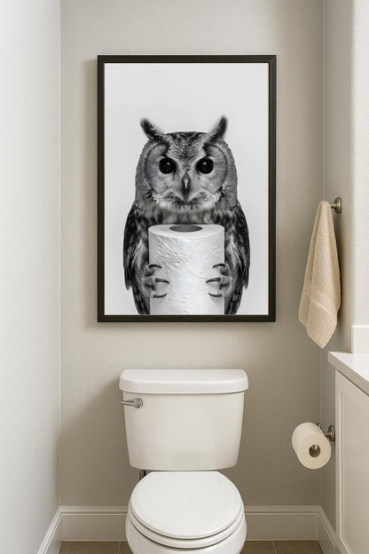 Owl tissue Framed canvas