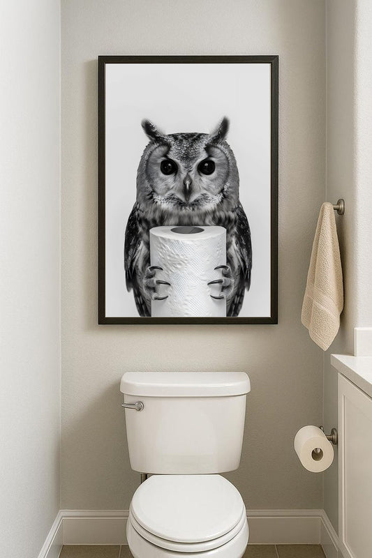 Owl tissue Framed canvas