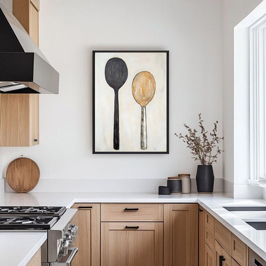 Two spoons Framed canvas