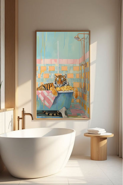 Tiger shower Framed canvas