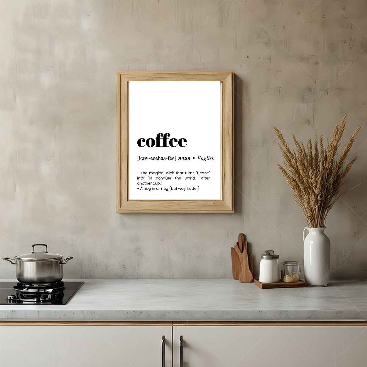 Coffee word Framed canvas