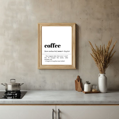 Coffee word Framed canvas