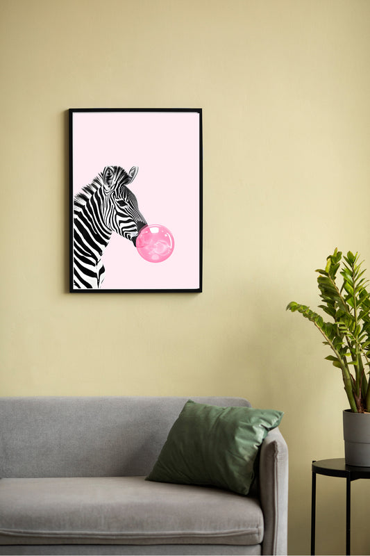 Zebra pop Framed canvas